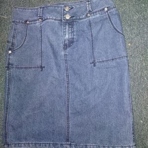 “Willi Smith" Midi Jean Skirt"!